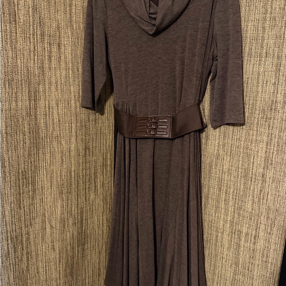 NY Collection Chocolate Long Sleeve Dress